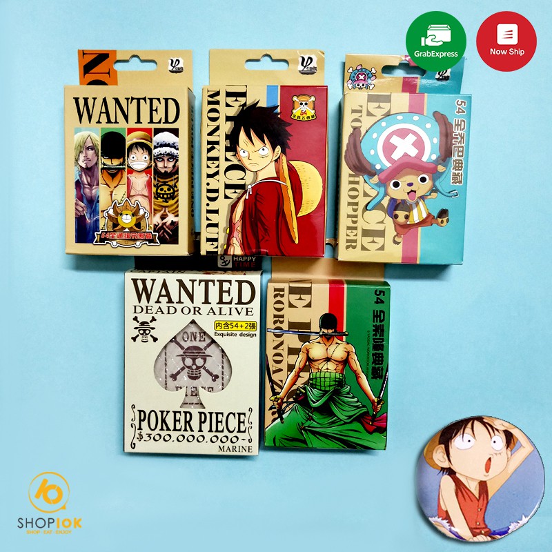 Bộ Bài Tây Poker Tú Lơ Khơ 54 Lá Cao Cấp Phiên bản Hoạt Hình One Piece, Attack on Titan, Kimetsu no Yaiba