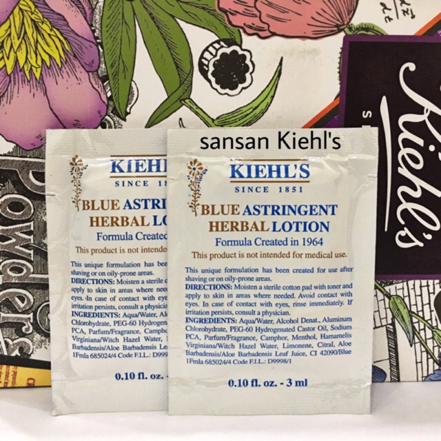 Toner mụn Kiehl's Blue Astringent Herbal Lotion sample
