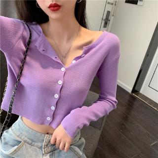 Áo Cardigan Tay Dài Dáng Rộng Màu Trơn Thời Trang Mùa Hè Cho Nữ