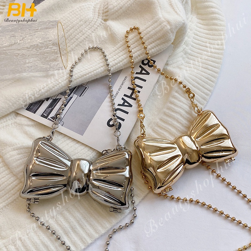 Túi Xách Đeo Vai / Kẹp Nách Quai Xích Kim Loại Thời Trang 2022 Cho Nữ