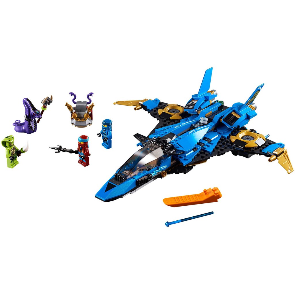 (CÓ SẴN) đồ chơi Lắp ghép Mô hình ninjago 44002 máy bay phi thuyền xanh chiến đấu của JAY 06096