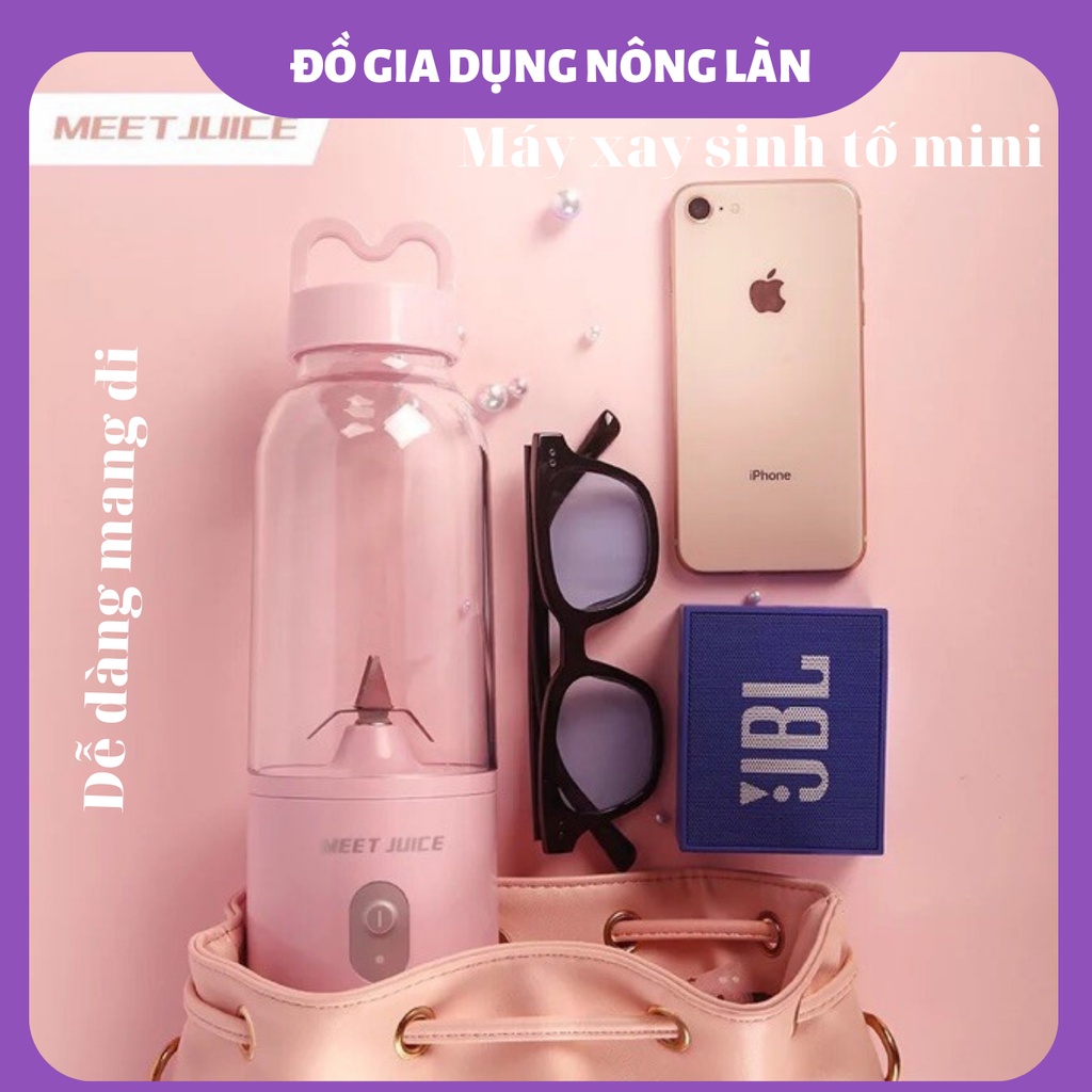 Máy xay sinh tố mini cầm tay Meet Juice Loại Tốt NL SHOP , Máy Xay Sinh Tố Mini Sạc Pin Qua Cổng Usb Tiện Lợi