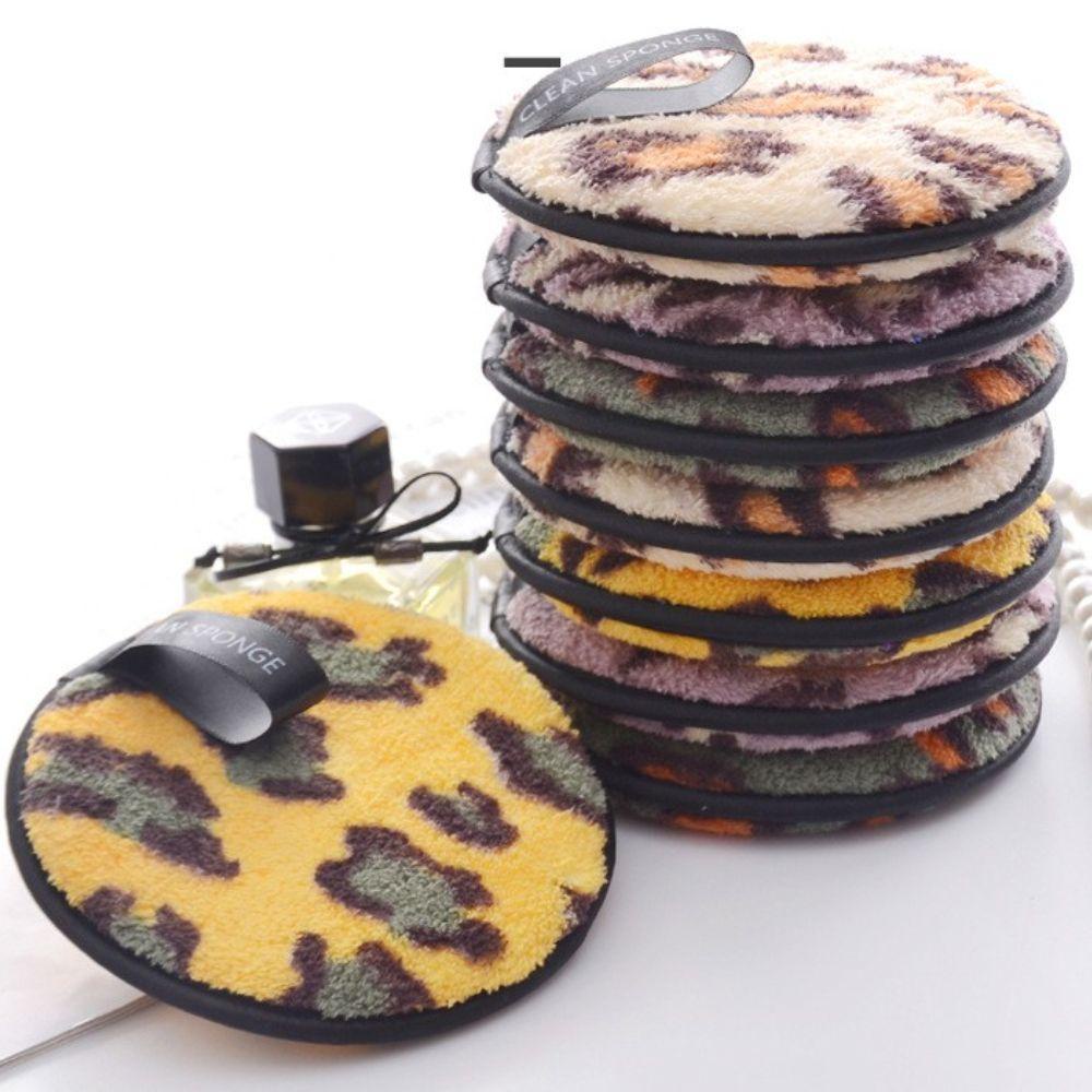 Bông Tẩy Trang Hai Mặt Thấm Hút Tốt Họa Tiết Da Báo Cho Nữ