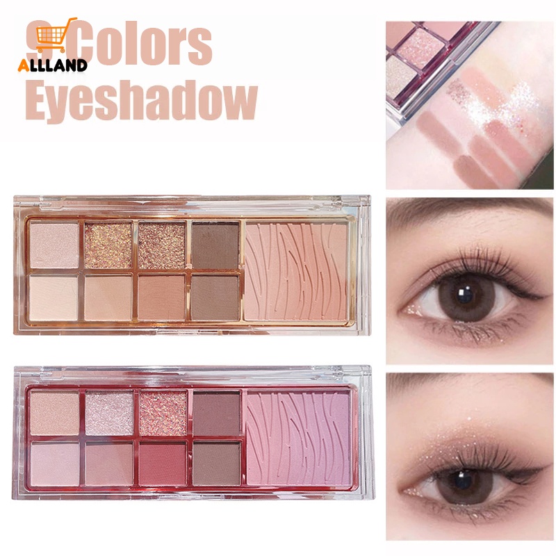 Bảng Phấn Mắt 9 Màu Lì/Nhũ Ngọc Trai Mềm Mịn Lâu Trôi Kháng Nước