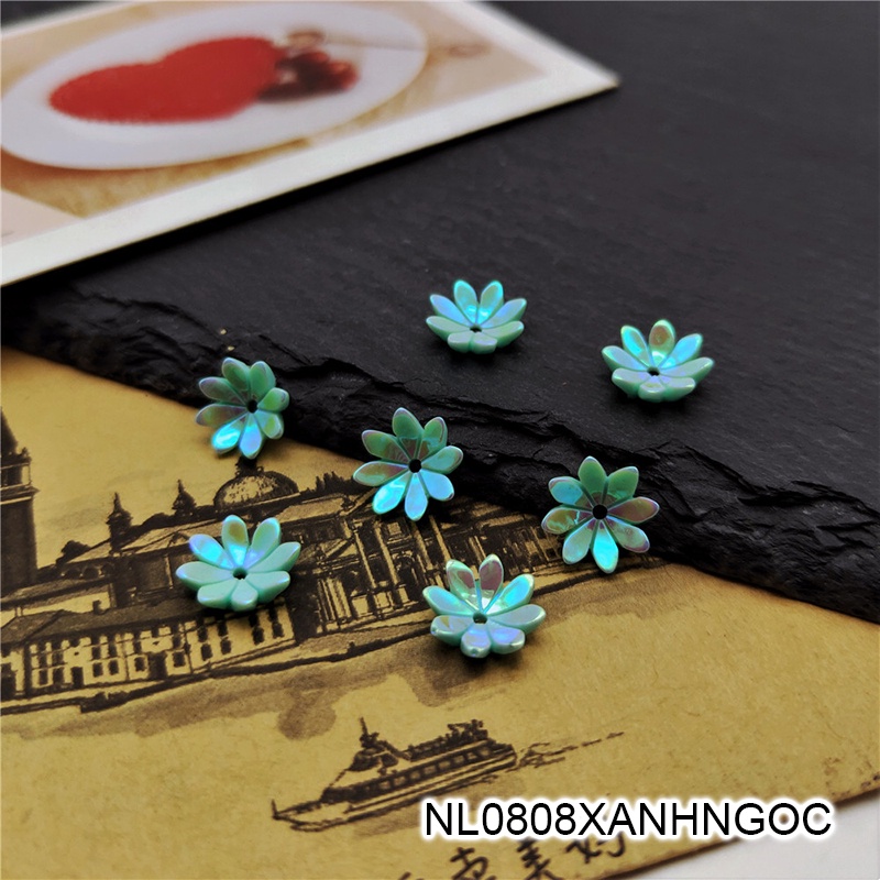 2 phiến hoa resin 8 cánh 10mm - nguyên liệu làm trâm