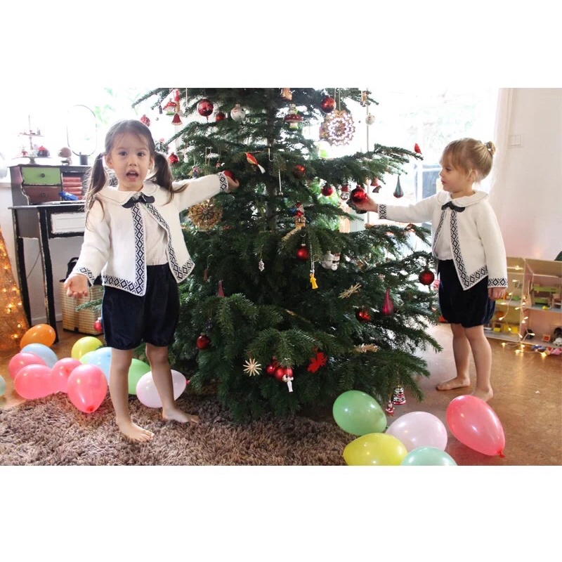 Sét quần áo cho bé gái 3-6 tuổi  Áo len quần nhung cao cấp 0921