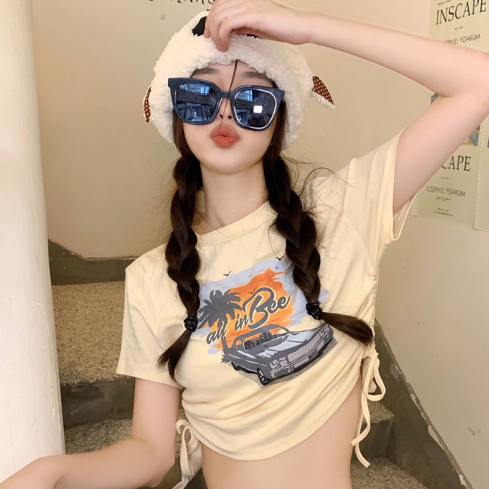 Áo Thun In Họa Tiết Dễ Thương Thời Trang Mùa Hè Cho Nữ