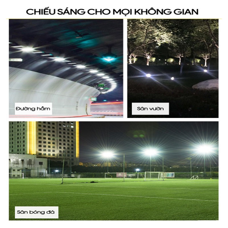 Đèn pha led 50W 100W 200W, đèn led ngoài trời biển hiệu lắp đặt ngoài trời chống nước IP66 đủ công suất