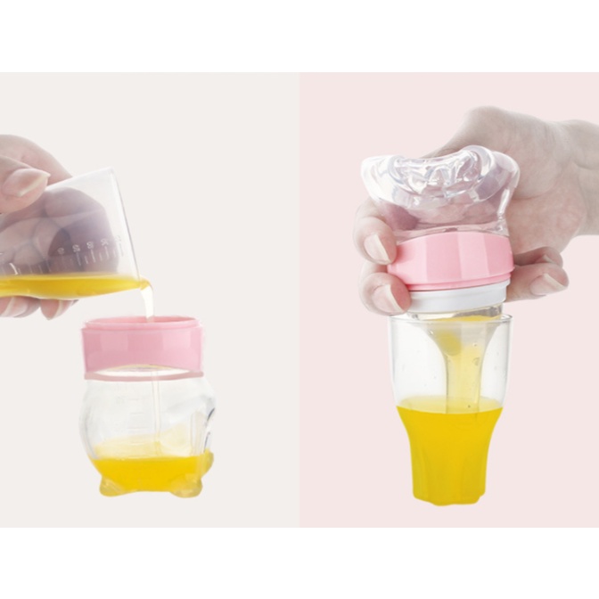 Bình ăn dặm 3 trong 1 silicon dung tích 70ml