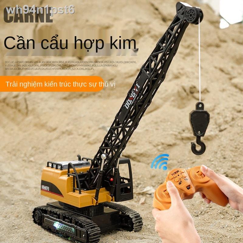 ♦ ♣  ✎Hợp kim điều khiển từ xa cần cẩu cần cẩu tháp cần cẩu mô hình hợp kim ô tô cậu bé kỹ thuật xe máy đào má