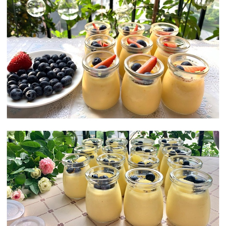 Combo 12 Hũ Đựng Sữa Chua Caramen Thủy Tinh Dày Loại Đẹp 100ml