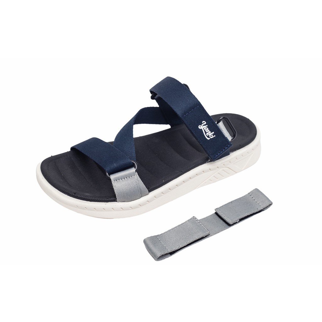 Giày Sandal Nam Thể Thao YANKI Quai Chéo Streetstyle YK201 - Xanh Xám