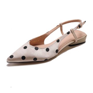 Giầy satin chấm bi đế 2cm hàng quảng châu