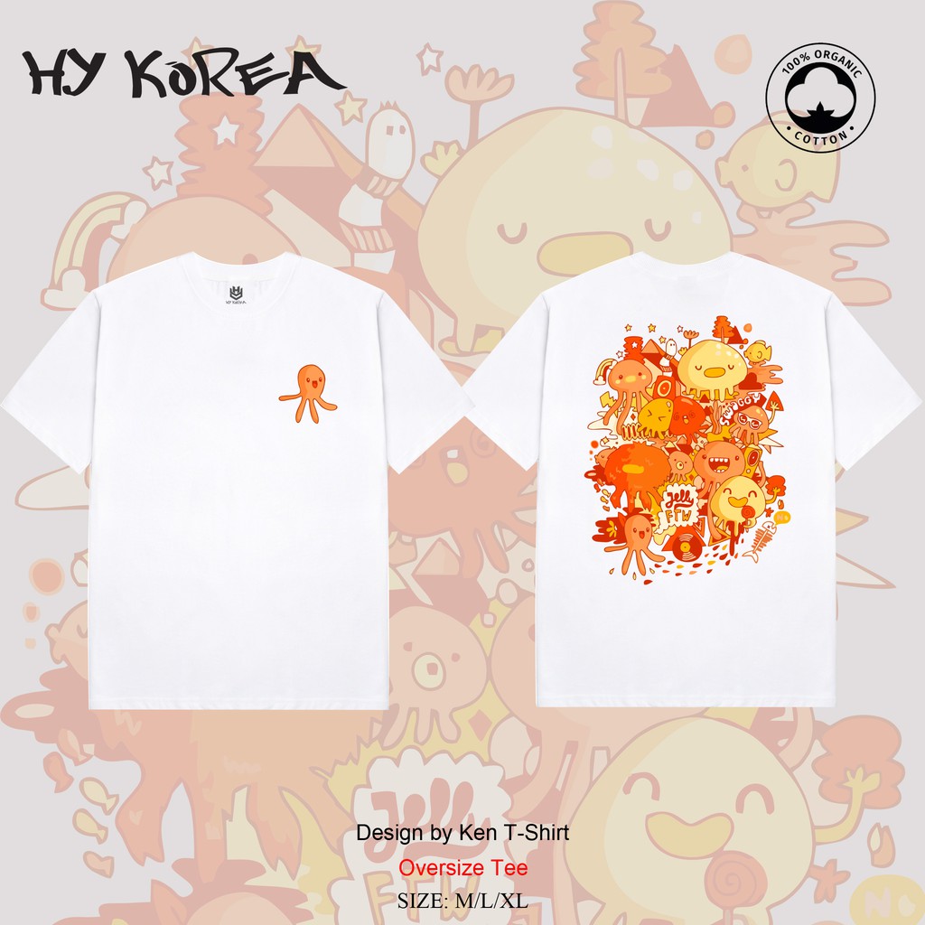 Áo Thun Tay Lỡ HY Korea In Hình Mực Jelly 138.