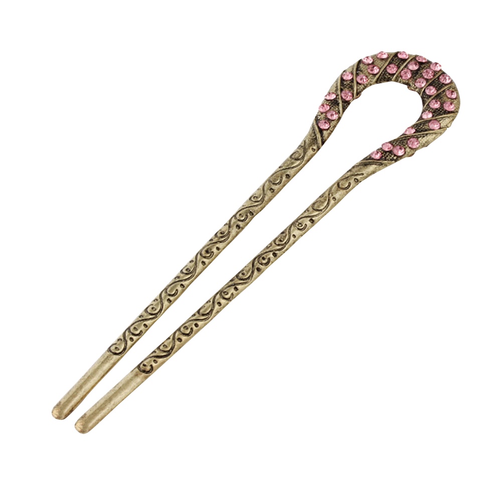 Trâm cài tóc hình chữ U đính đá thiết kế thời trang