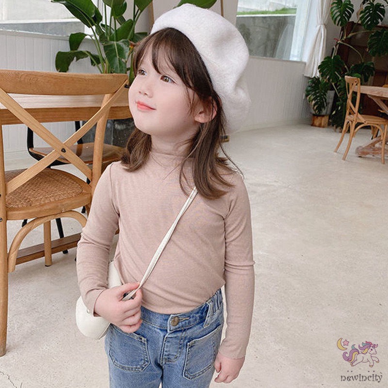 Áo thun tay dài chất liệu cotton mềm mại phong cách Hàn Quốc cho bé gái