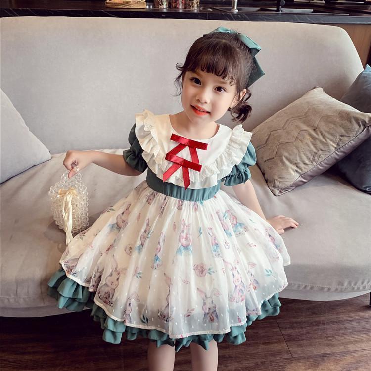 Girls' Lolita princess dress 2022 new summer children's western style bubble dress children's baby summer dress