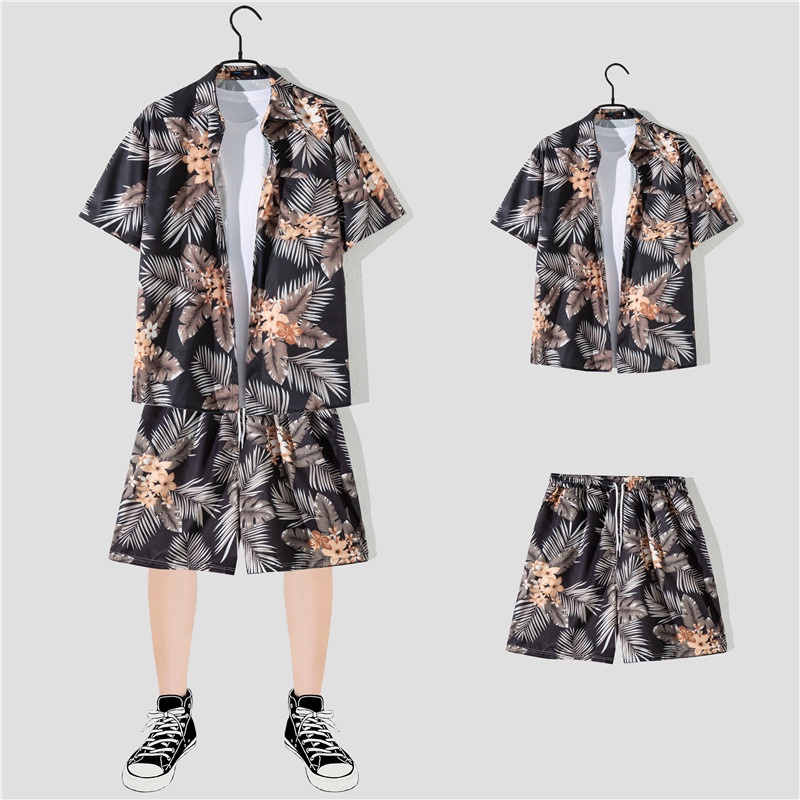 Áo Sơ Mi Tay Ngắn Dáng Rộng In Họa Tiết Hoa Phong Cách Hawaii Thời Trang Mùa Hè Cho Nam size M-3XL