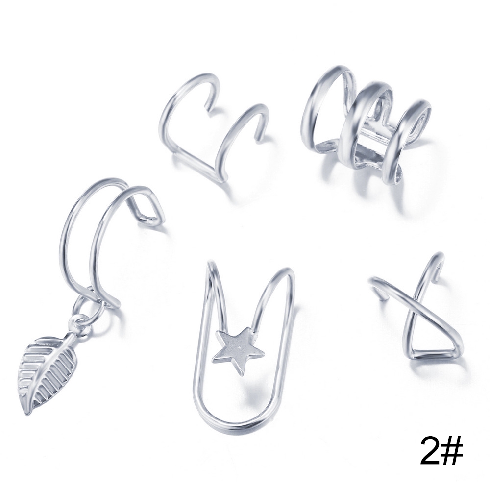 Set 5 Khuyên Tai Hình Chữ C Cá Tính