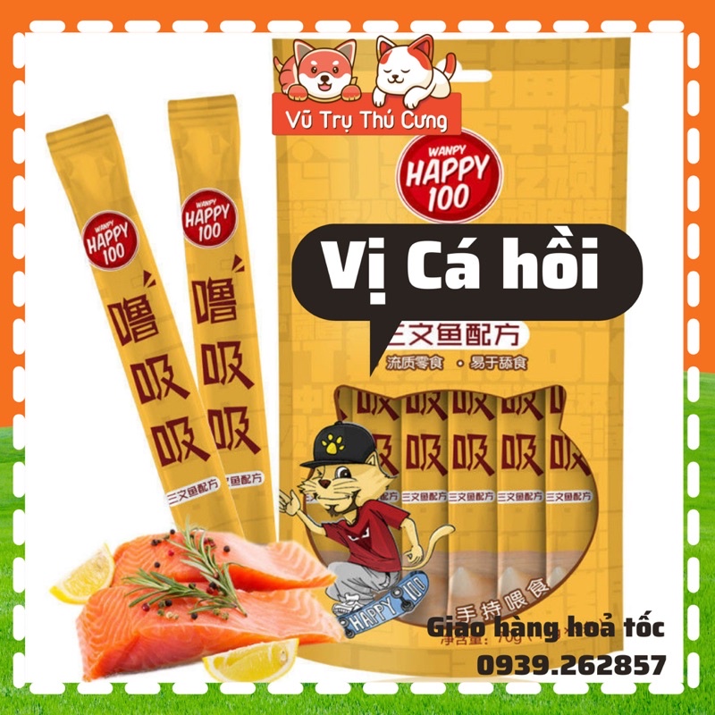 Súp Thưởng Wanpy Happy 100 Cho Mèo (Gói 5 tuýp)