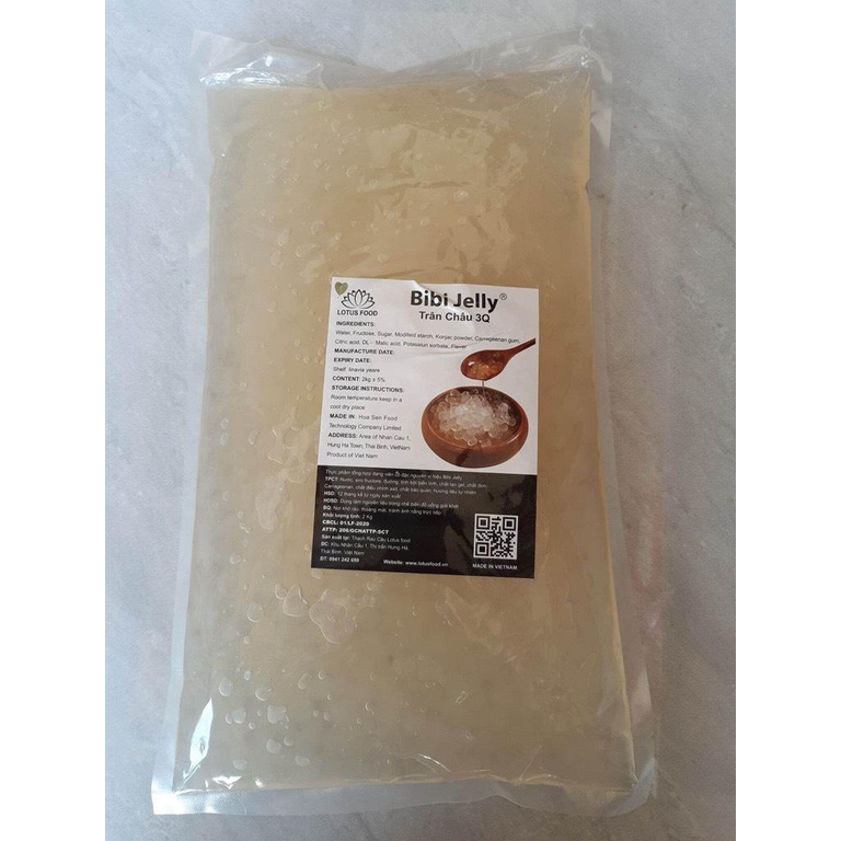 Trân châu trắng 3Q BiBi Jelly 2Kg ⚡ LOẠI NGON ⚡ thạch trang trí thức uống kem
