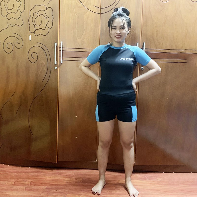 Đồ bơi nữ kín đáo bộ bơi quần đùi tay ống lỡ thun co dãn 4 chiều tôn dáng quyến rủ gợi cảm 1 đổi 1 | DBN006 | WebRaoVat - webraovat.net.vn