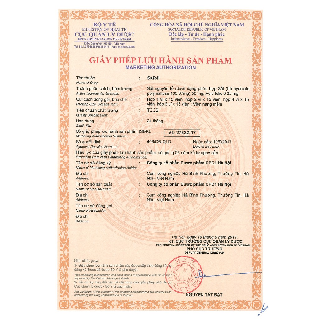 Sắt hữu cơ dành cho phụ nữ mang thai Avisure Safoli hộp 60 viên