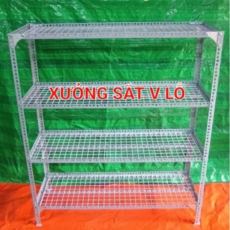 kệ sắt Vỉ lưới 1 tầng .Rộng 20cm x Dài 1m x Cao 20cm (kệ vỉ lưới sắt ô vuông)
