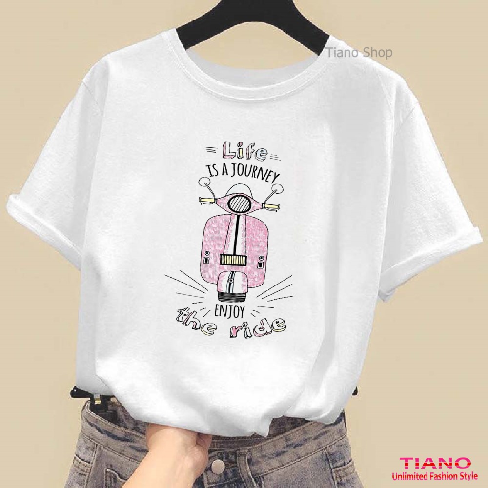 Áo Thun Tay Ngắn Xe Máy AT-092 - Tiano - Thời Trang Cơ Bản - Áo Thun Nam - Áo Thun Nữ