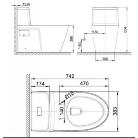 Bồn Cầu American Standard VF-1808ET Dòng Acacia Supasleek Xả Xoáy