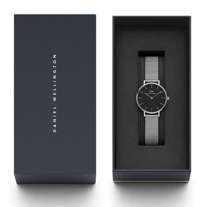 Đồng hồ kim nam nữ Daniel Wellington Classic Petite Dây Mesh 36 mm & 28mm- Bạc mặt đen - FULL BOX HÃNG | BigBuy360 - bigbuy360.vn