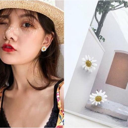 Khuyên tai hình bông hoa cúc phong cách Vintage thời trang cho nữ