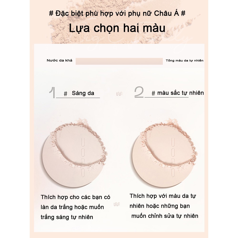 UODO Phấn phủ dạng nén kiểm soát dầu lâu trôi không thấm nước trang điểm tự nhiên 8.5g