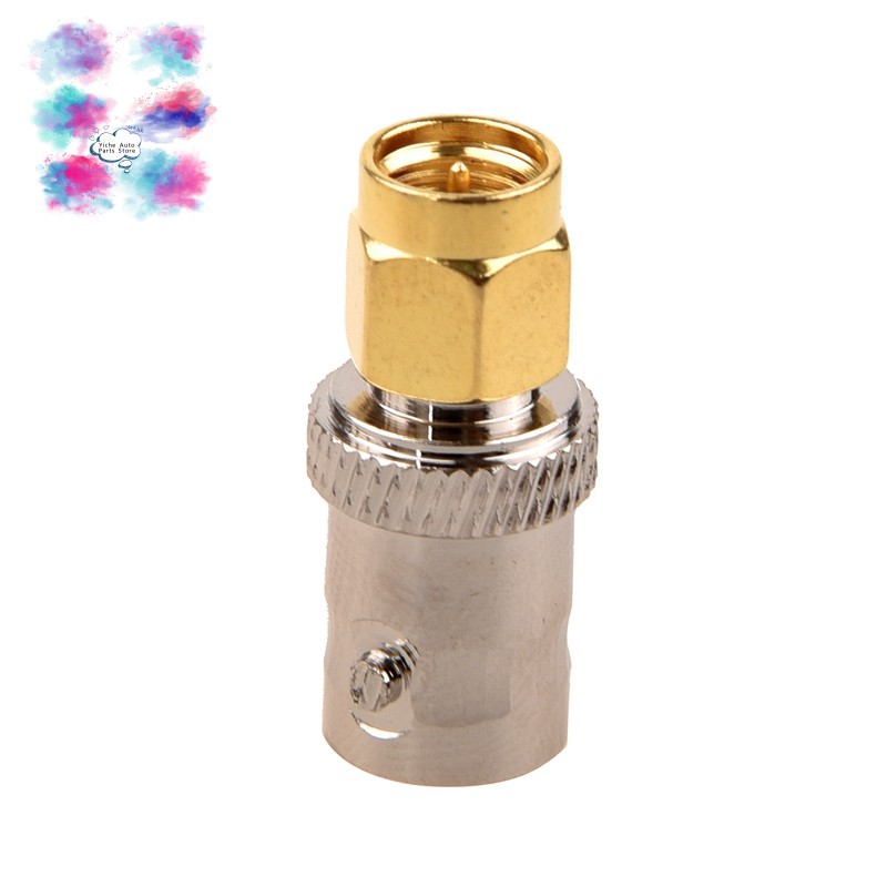 Gold Tone SMA Male to Sier Tone BNC Female Connector Adapter