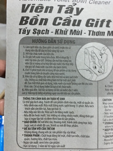 Gift tẩy bồn cầu