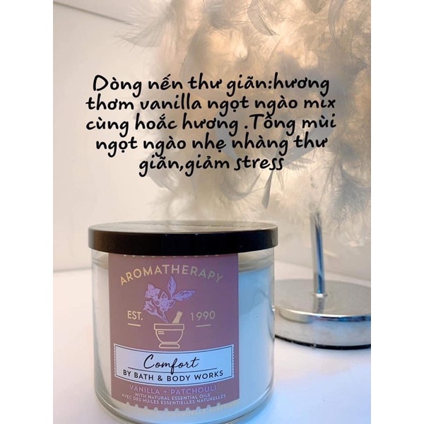 Nến 3 bấc bath&bodyworks dòng aromatherapy