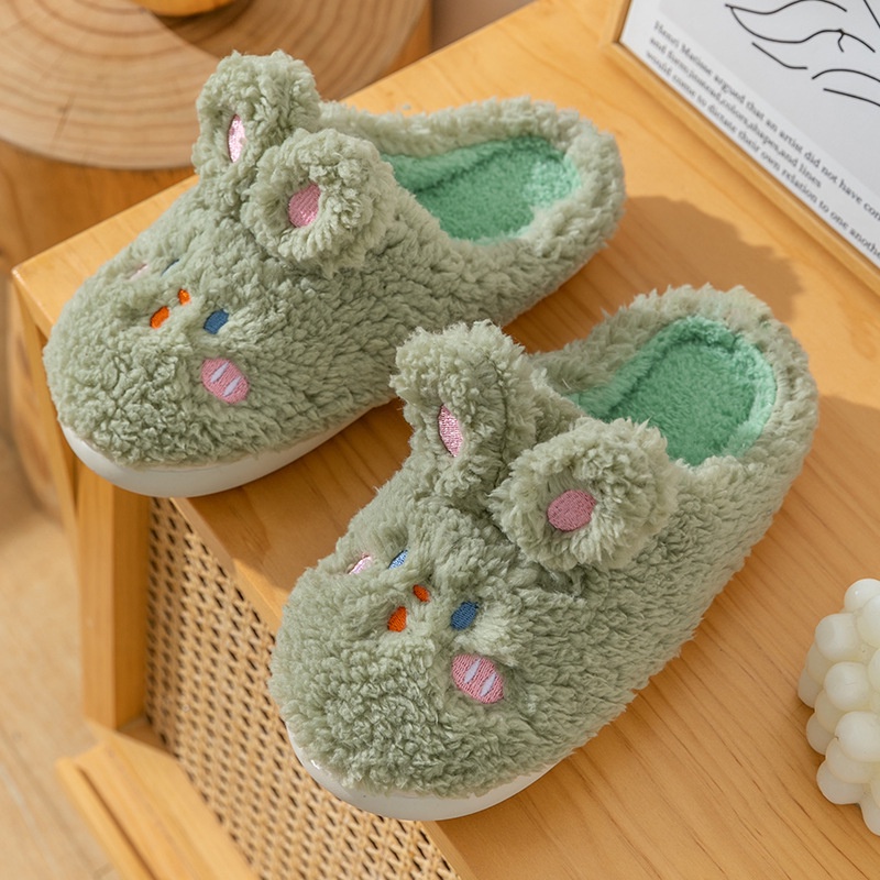 Dép bông đi trong nhà hình Thỏ đáng yêu siêu êm giữ ấm mùa đông chống trượt A147 CUTE ACCESSORIES TOP 1