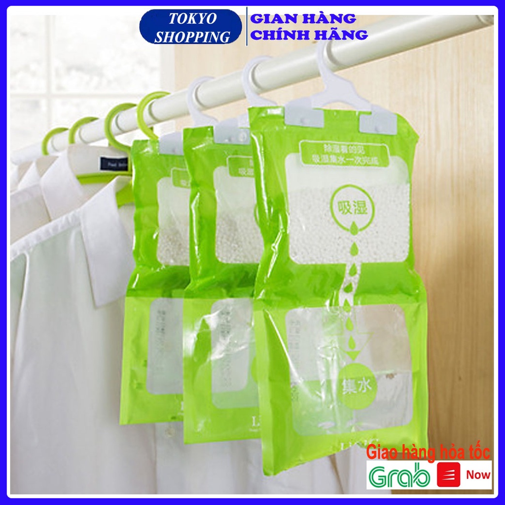 Túi hút ẩm dạng treo đa năng có 2 ngăn chống ẩm mốc tủ quần áo
