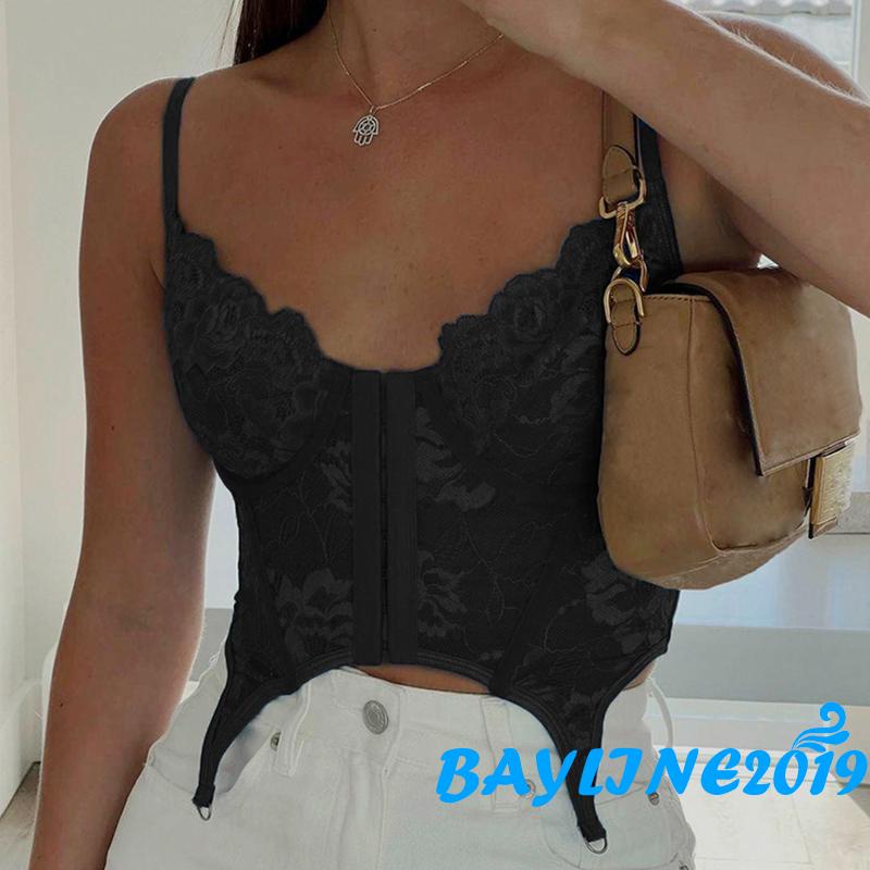 Áo Hai Dây Cổ Chữ V Phối Ren Gợi Cảm Cho Nữ