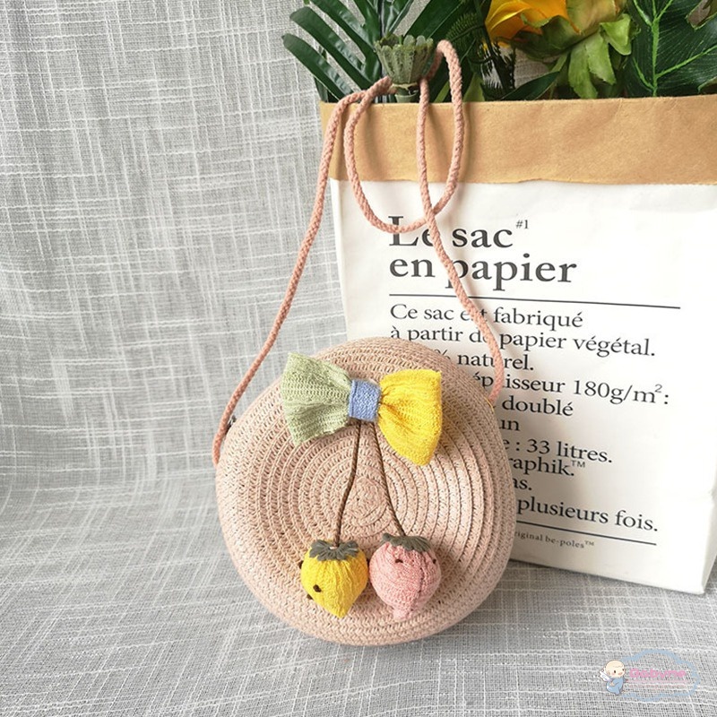 Túi Rơm Đeo Chéo Kiểu Dáng Hoạt Hình Xinh Xắn Dành Cho Bé Gái