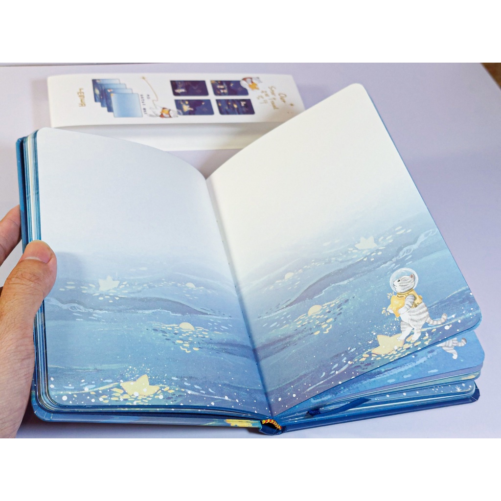 Sổ tay bìa cứng Mèo Vũ Trụ Our Star Travel - sổ nhật kí, sổ journal làm quà tặng xinh xắn