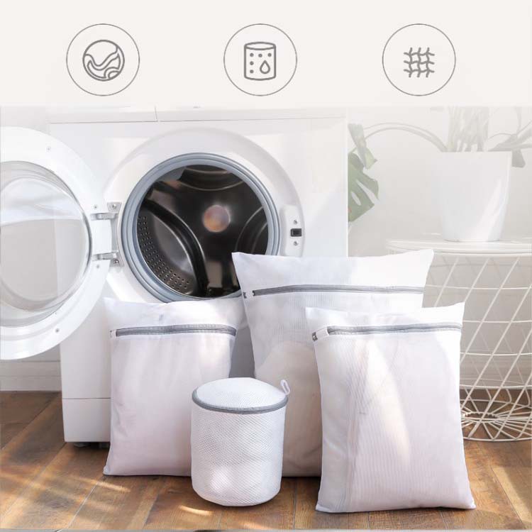 Bộ 2 túi giặt đồ cho máy giặt-HÀNG XUÂT NHẬT CAO CẤP-túi giặt bảo vệ quần áo-túi lưới giặt-Kích thước 60X60cm