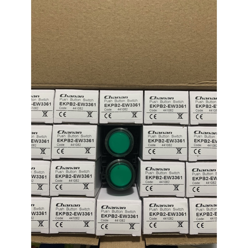 Nút ấn có đèn nhựa xanh EKPB2-EW3361 (CNC)