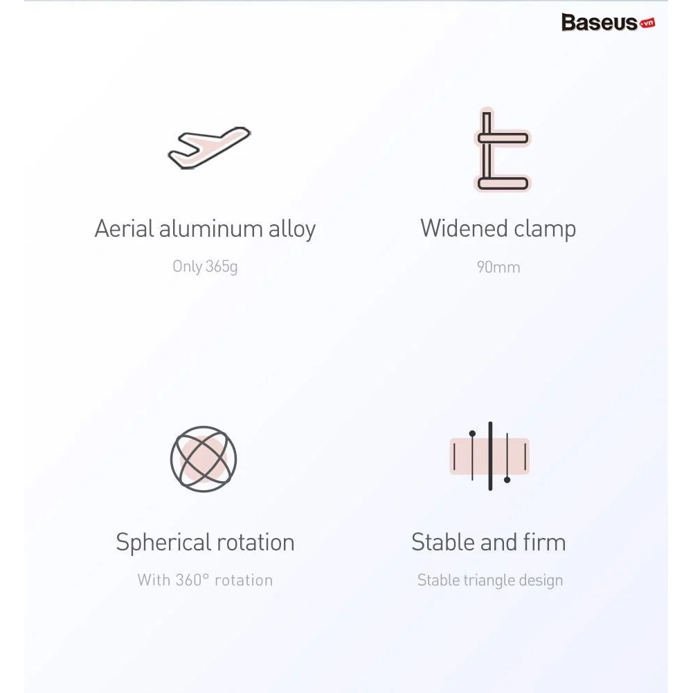 Bộ đế giữ điện thoại dạng kẹp, khung kim loại Baseus Unlimited Holder | BigBuy360 - bigbuy360.vn