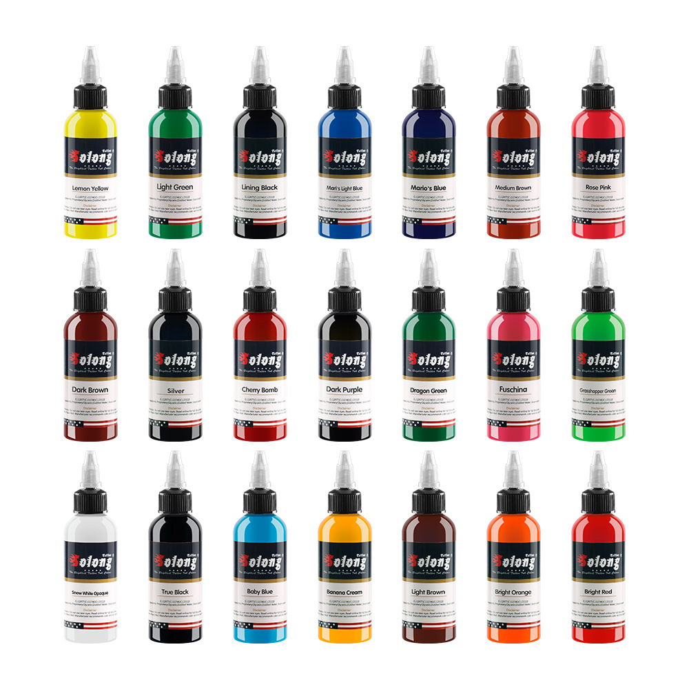 21 color  (30ml/1oz) Preferred professional tattoo Ink makeup paint, available in body paint colors