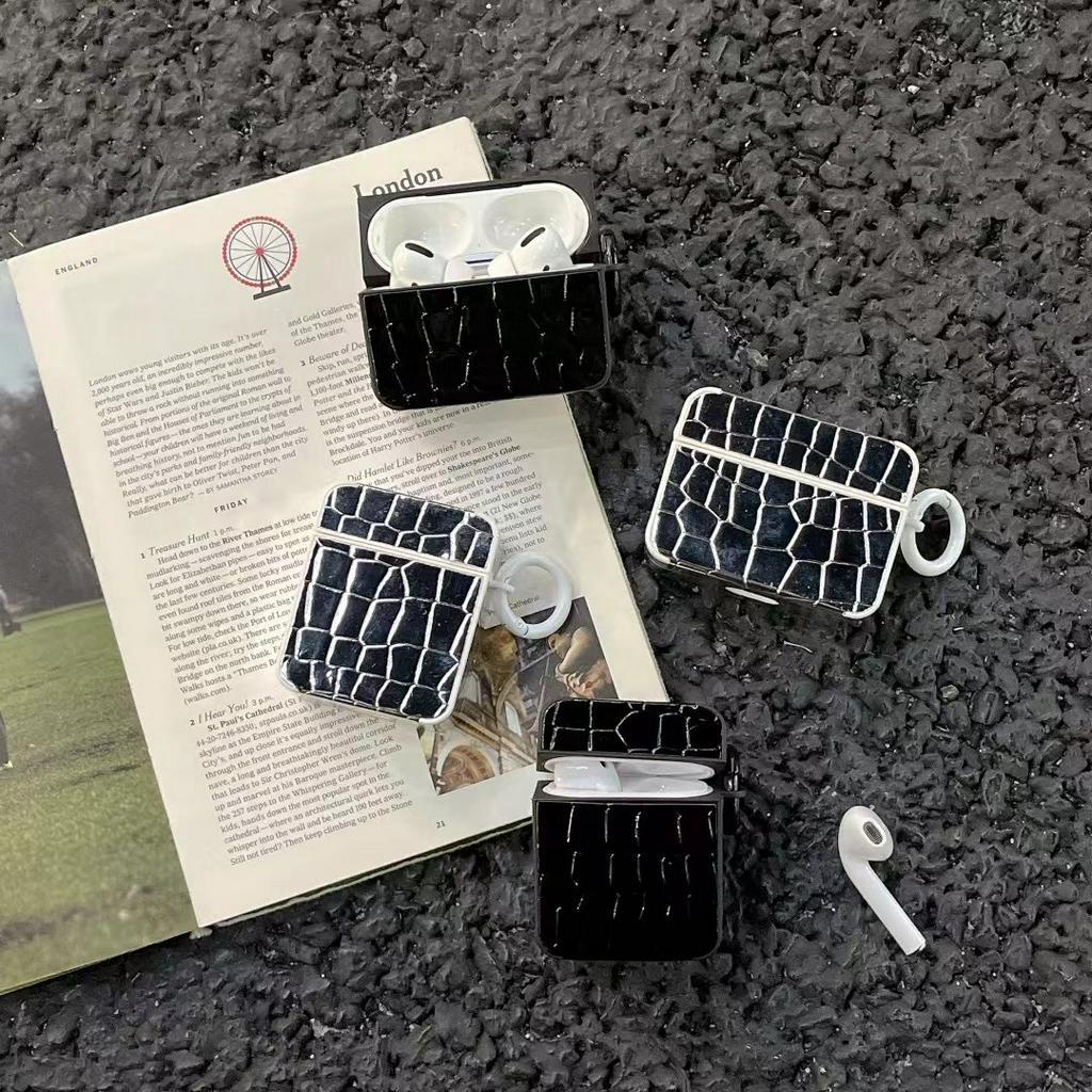 Vỏ Bảo Vệ Hộp Sạc Tai Nghe Bluetooth airpods 1 2 3 pro Bằng tpu Dẻo Họa Tiết Da Rắn Độc Đáo Thời Trang Mới