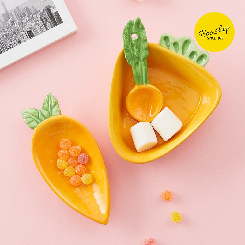 Bát sứ ăn dặm hình Cà Rốt - [An Toàn - Chịu được nhiệt cao - Đảm bảo chất lượng]