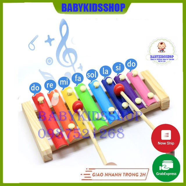 Đồ chơi Đàn Piano Xylophone gỗ 8 thanh quãng - Đồ chơi âm nhạc cho bé