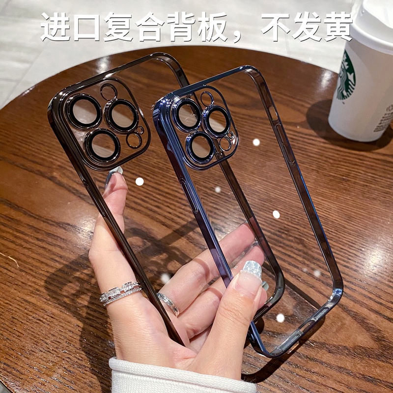 Ốp Điện Thoại Tổng Hợp 3D Trong Suốt Mạ Điện Chống Bụi Cho iPhone 12 12Pro 12Promax 13 13Pro 13Promax