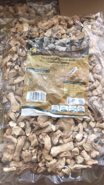 Chân nấm hương khô Oganic Phú Gia 1kg (mẫu mới)